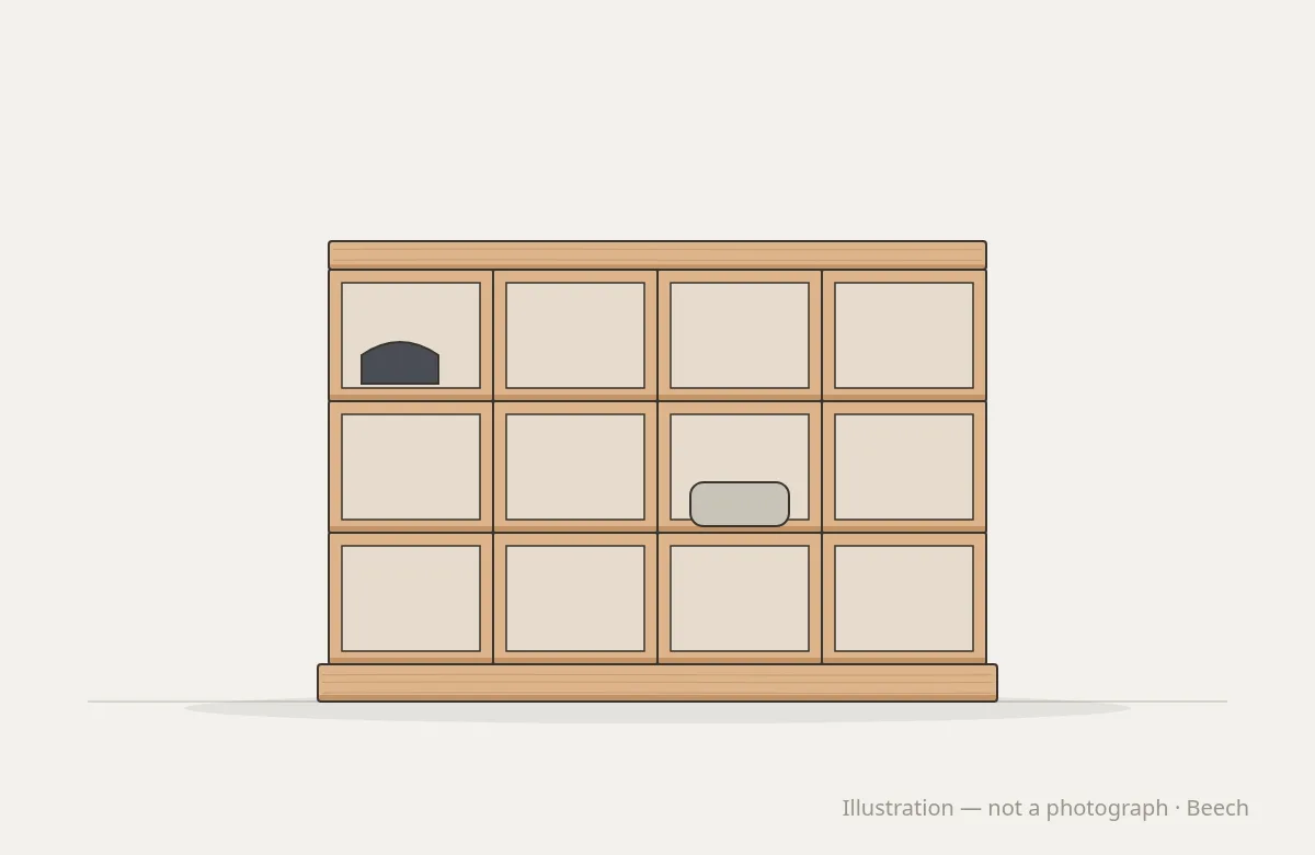 Studio Space Cubbies — illustration, not a photograph