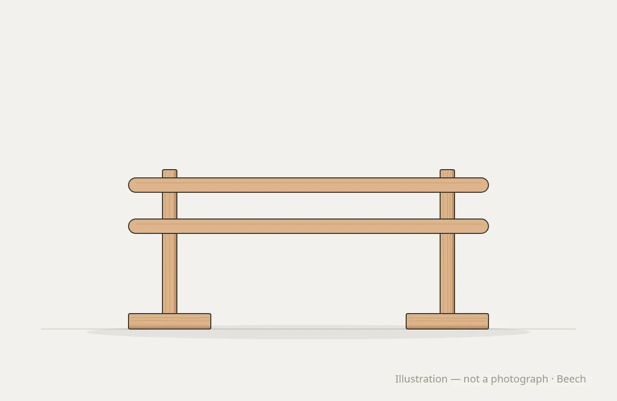 Studio Flow Freestanding Barre — illustration, not a photograph