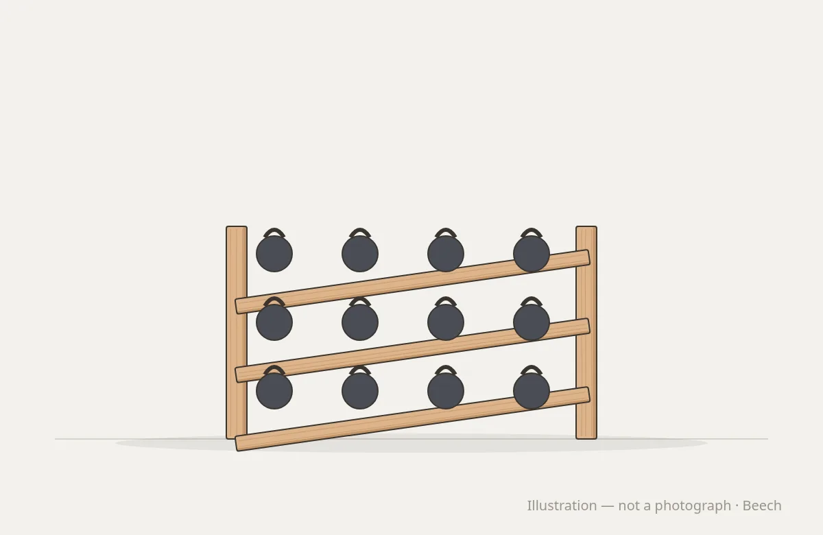 Studio Strength Kettlebell & Medicine Ball Rack — illustration, not a photograph