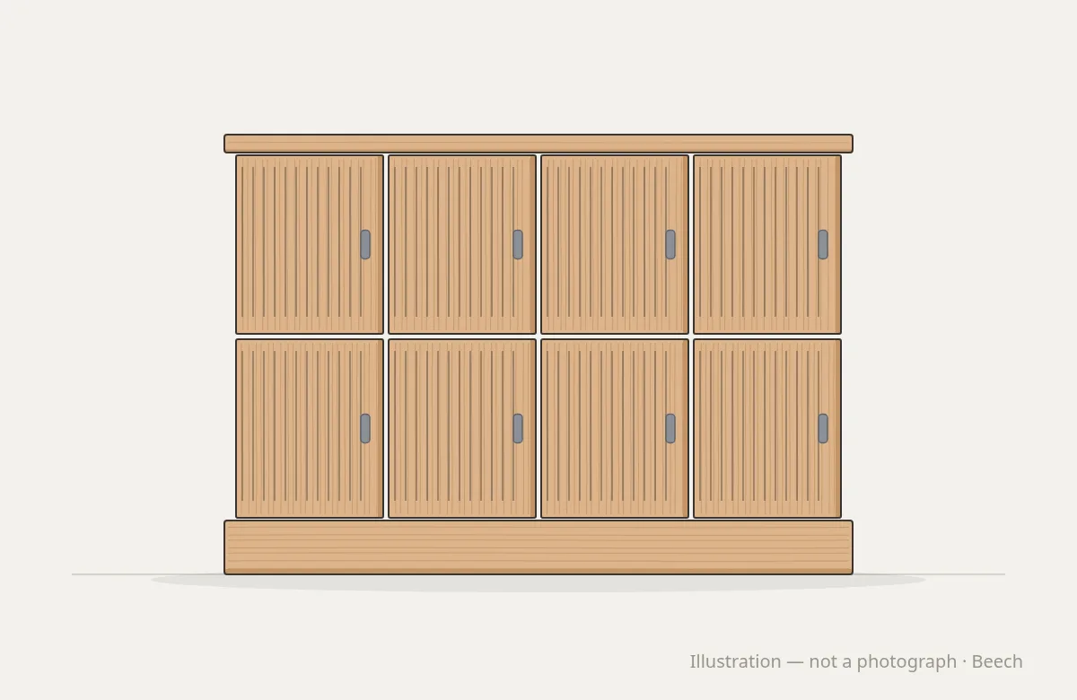 Studio Space Lockers — illustration, not a photograph