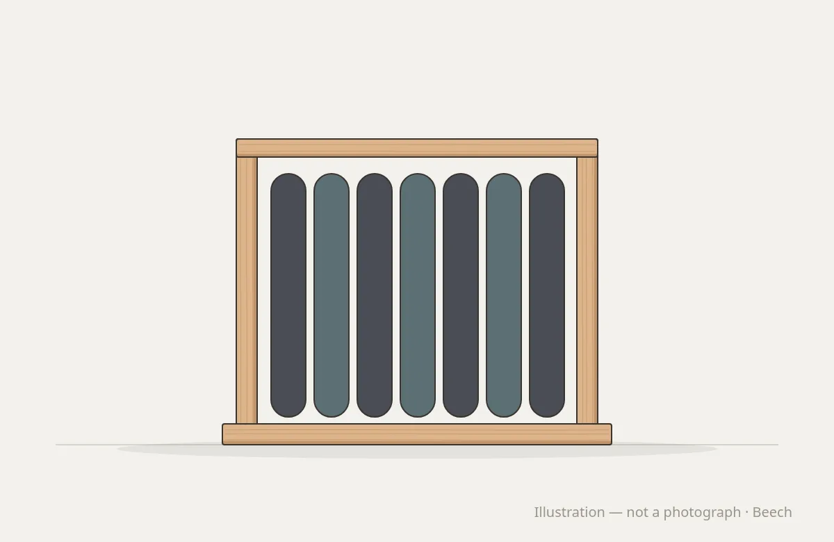 Studio Space Mat & Roller Rack — illustration, not a photograph