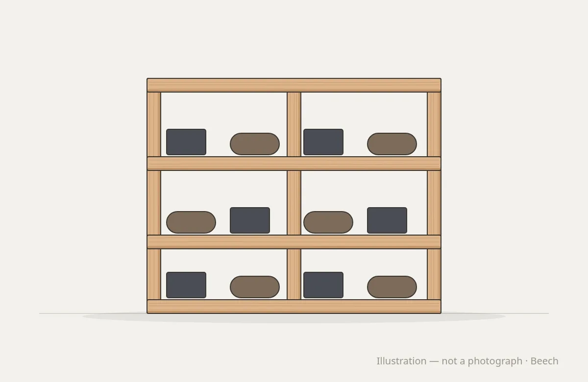 Studio Flow Prop Storage — illustration, not a photograph