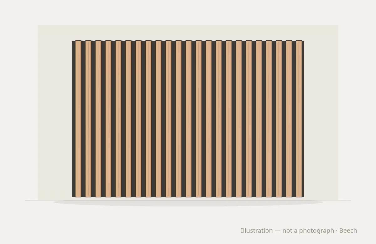 Studio Space Slatted Acoustic Panels — illustration, not a photograph