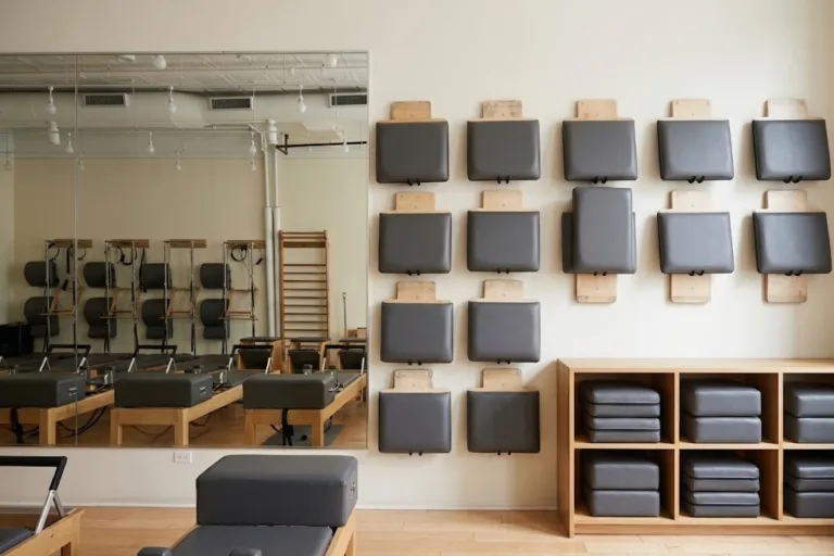 Storing Sitting Boxes and Jump Boards in a Pilates Studio