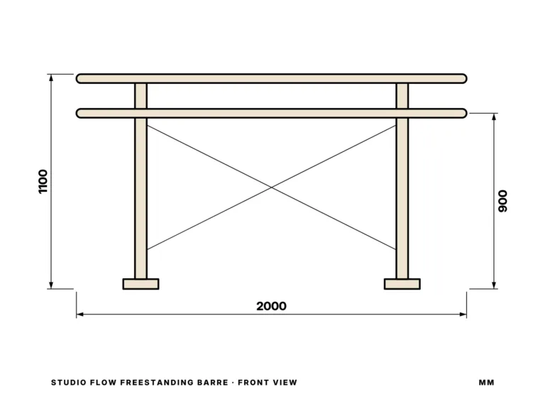 Studio Flow Freestanding Barre — front view