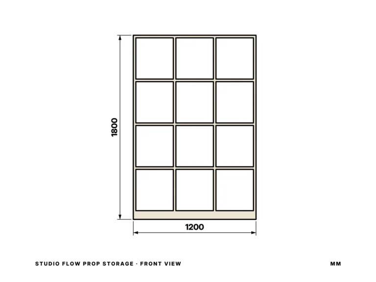 Studio Flow Prop Storage — front view