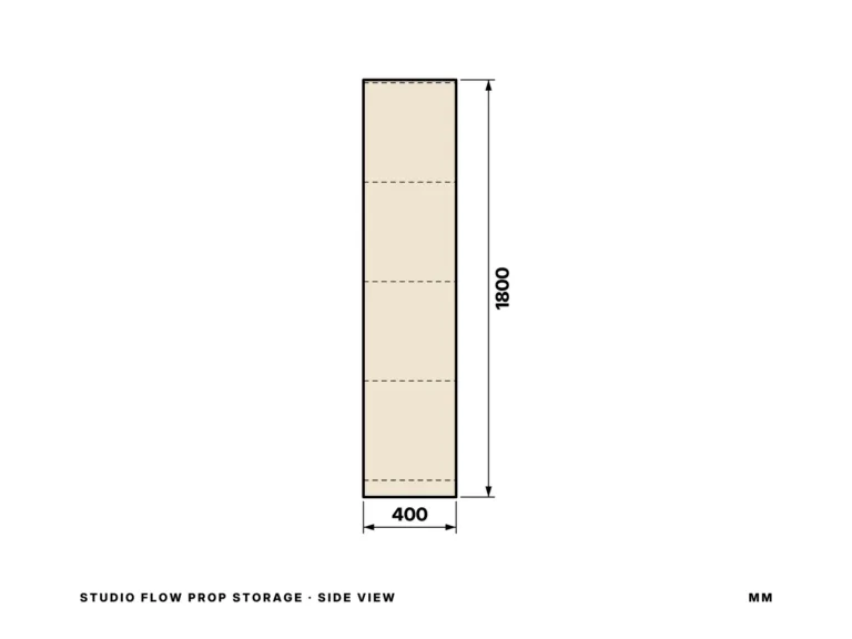 Studio Flow Prop Storage — side view