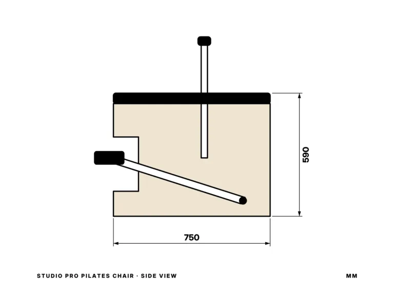 Studio Pro Pilates Chair — side view