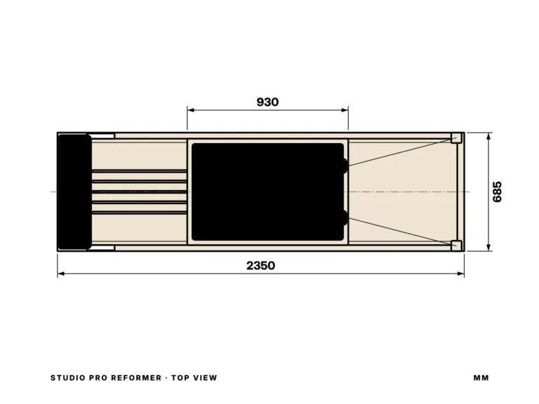 Studio Pro Reformer — top view