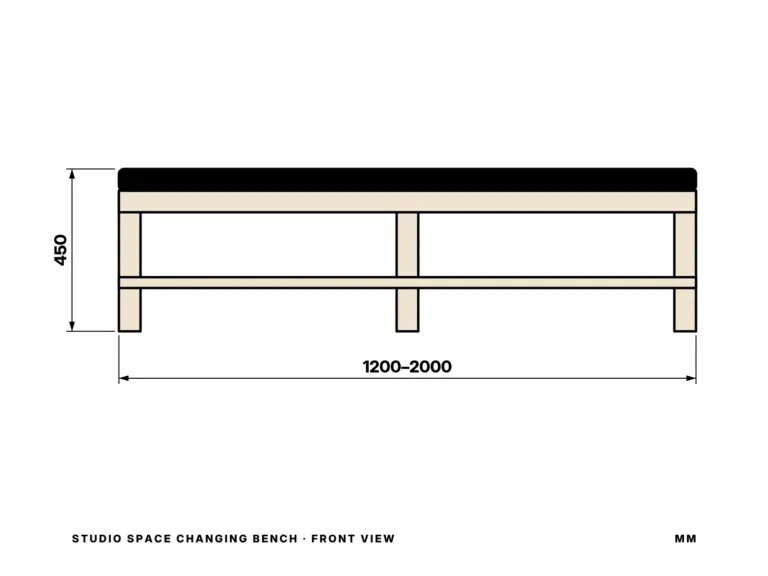 Studio Space Changing Bench — front view