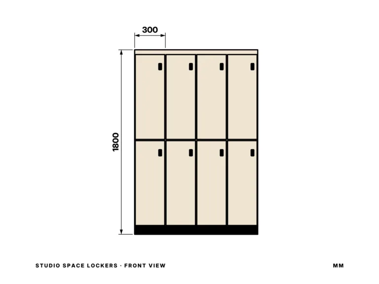 Studio Space Lockers — front view