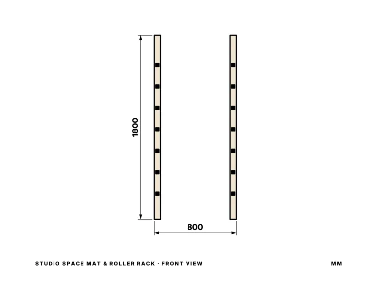 Studio Space Mat & Roller Rack — front view