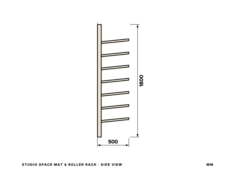 Studio Space Mat & Roller Rack — side view