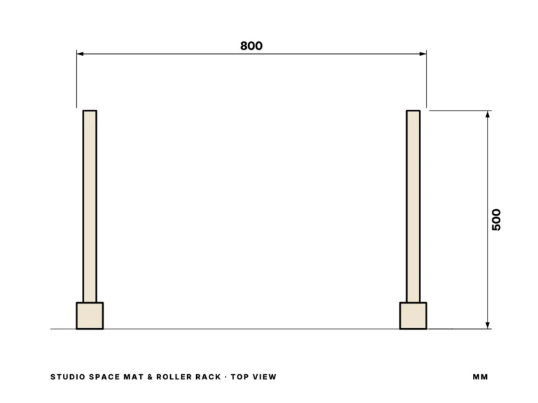 Studio Space Mat & Roller Rack — top view