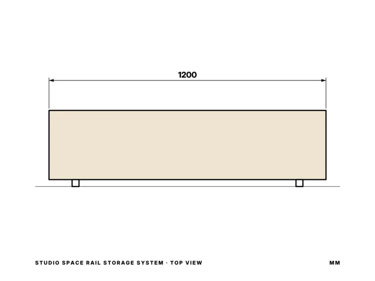 Studio Space Rail Storage System — top view