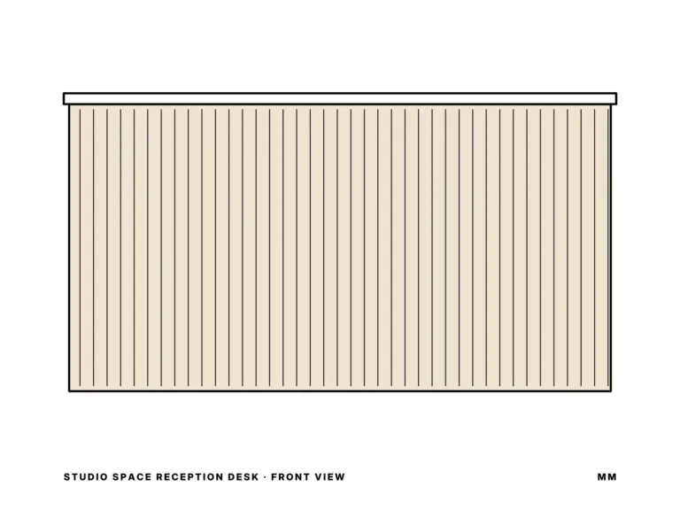 Studio Space Reception Desk — front view