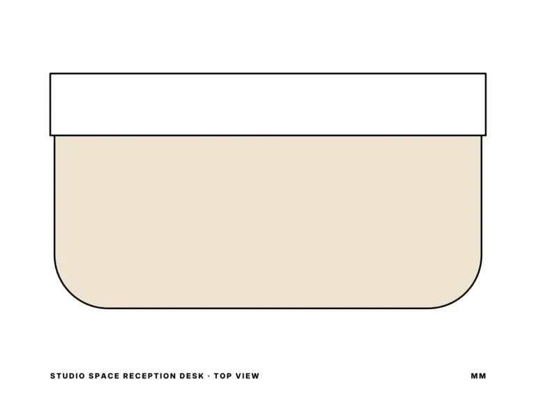Studio Space Reception Desk — top view