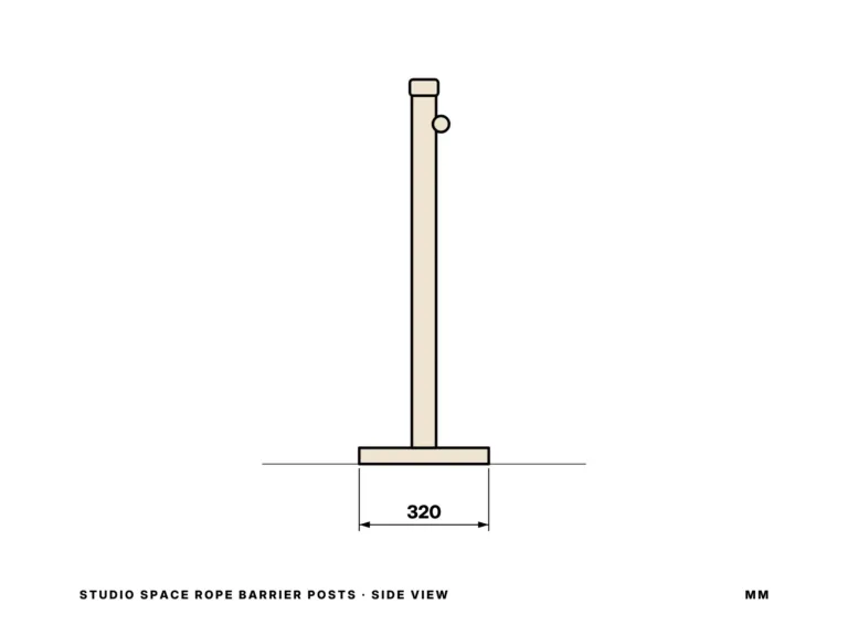 Studio Space Rope Barrier Posts — side view