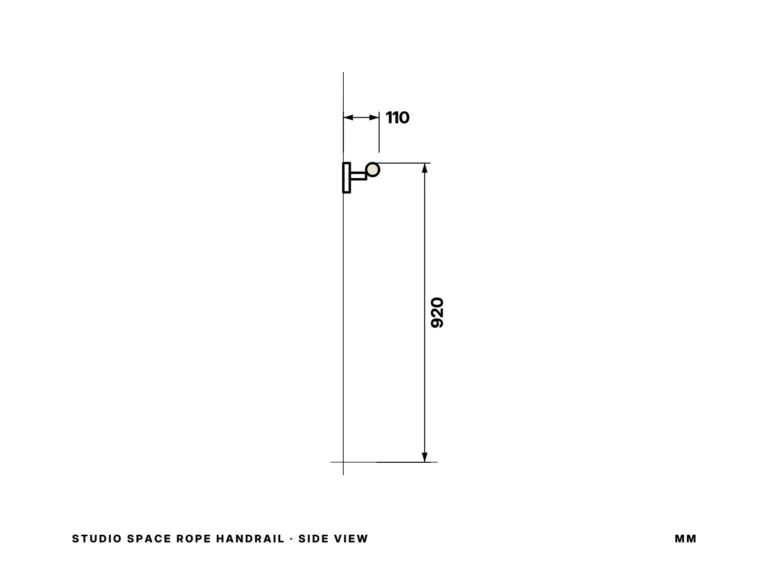 Studio Space Rope Handrail — vista laterale
