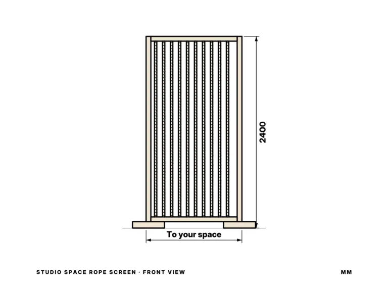 Studio Space Rope Screen — vista frontale