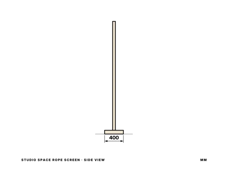 Studio Space Rope Screen — vista laterale