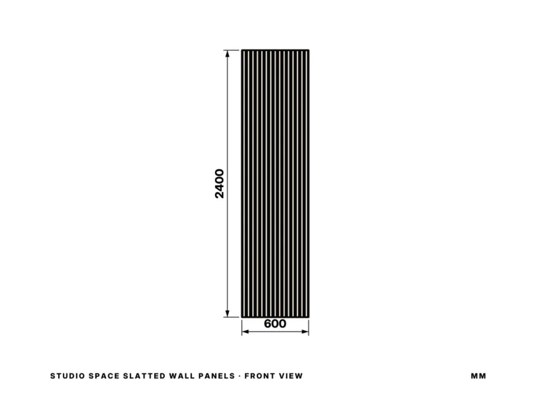 Studio Space Slatted Wall Panels — front view