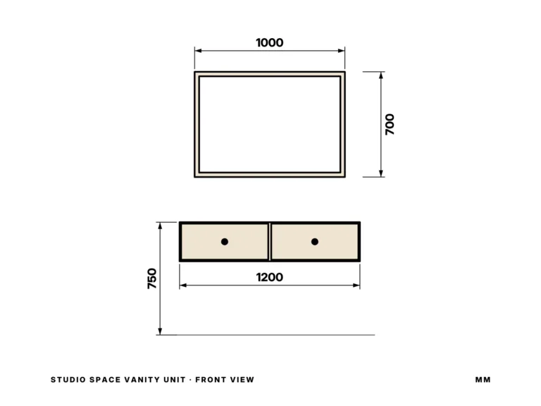 Studio Space Vanity Unit — front view