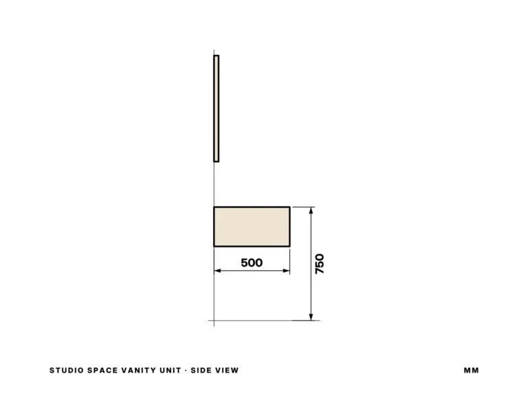 Studio Space Vanity Unit — side view