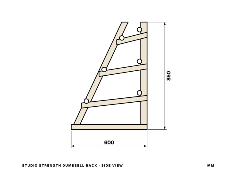Studio Strength Dumbbell Rack — side view