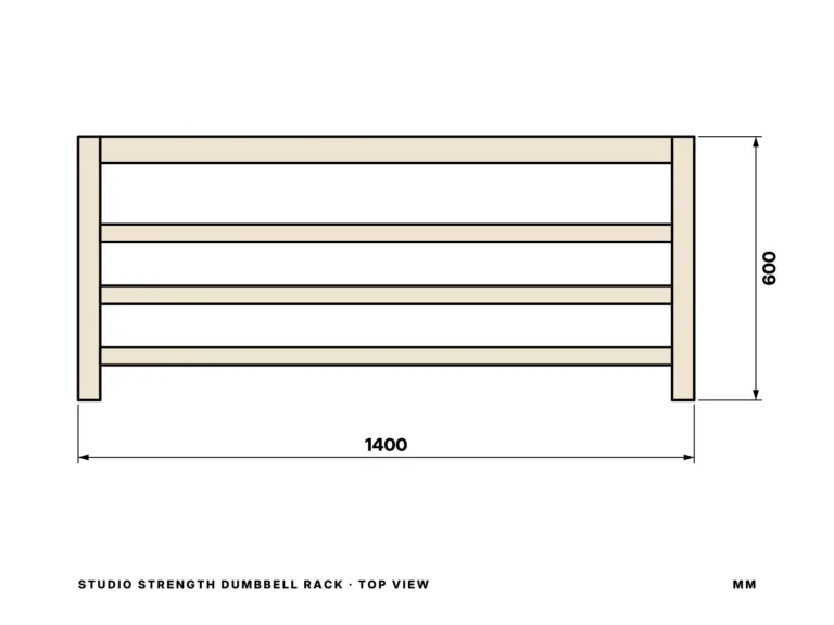 Studio Strength Dumbbell Rack — top view