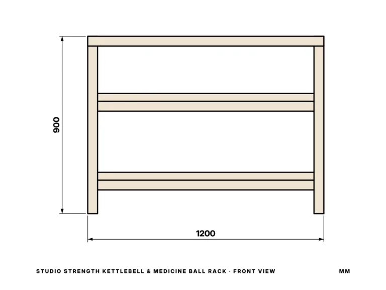 Studio Strength Kettlebell & Medicine Ball Rack — front view