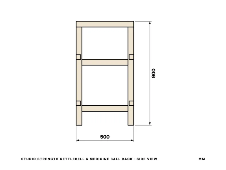 Studio Strength Kettlebell & Medicine Ball Rack — side view