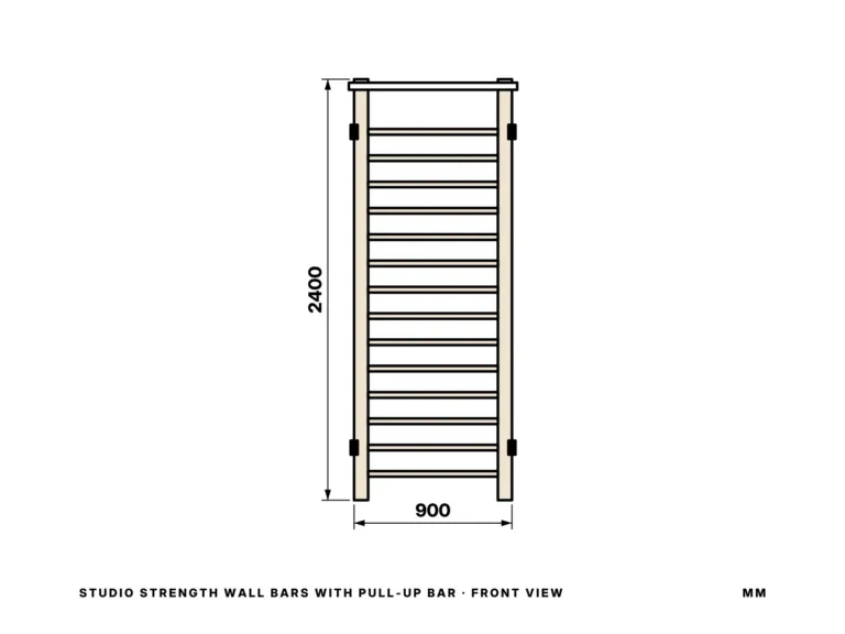 Studio Strength Wall Bars with Pull-up Bar — front view