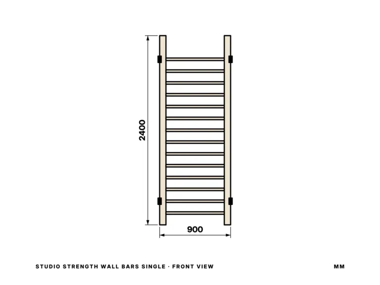 Studio Strength Wall Bars Single — front view