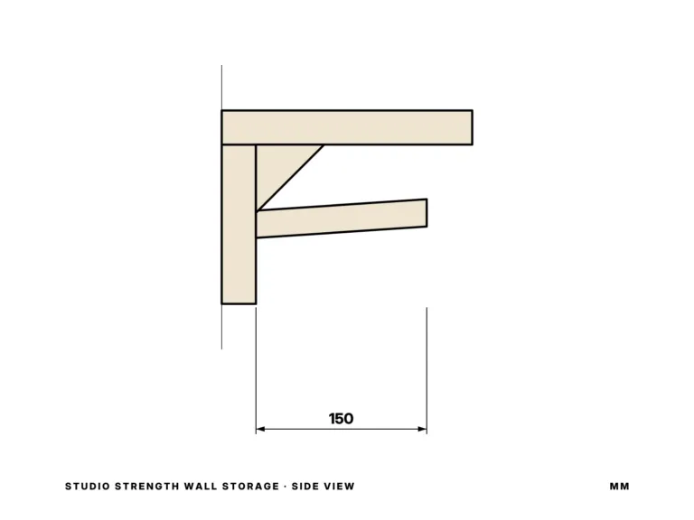 Studio Strength Wall Storage — side view