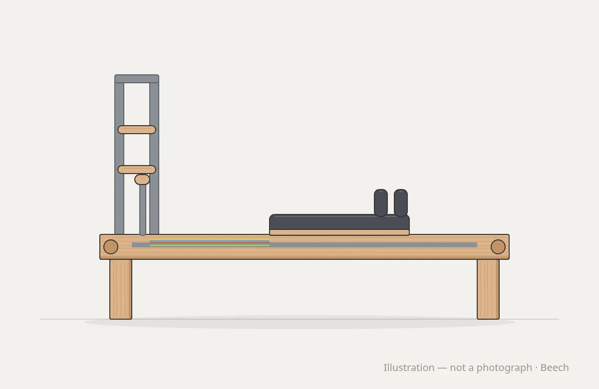 Реформер з вежею Studio Pro — illustration, not a photograph