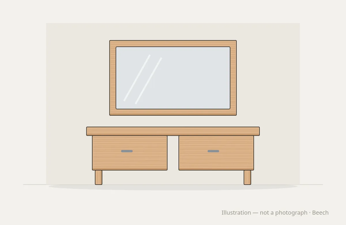 Studio Space Vanity Unit — illustration, not a photograph